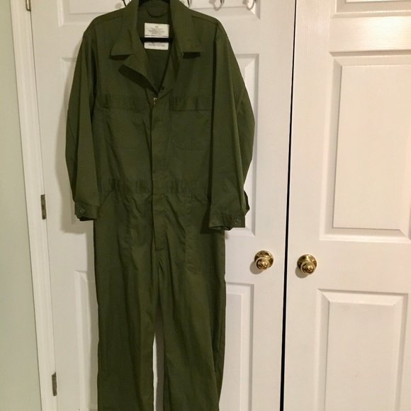 olive green coveralls
